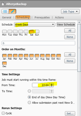 Scheduling Tab